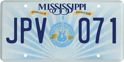 MS license plate JPV071