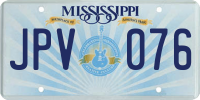 MS license plate JPV076