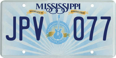 MS license plate JPV077