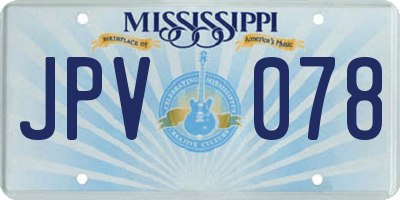 MS license plate JPV078
