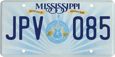 MS license plate JPV085