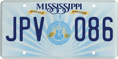 MS license plate JPV086