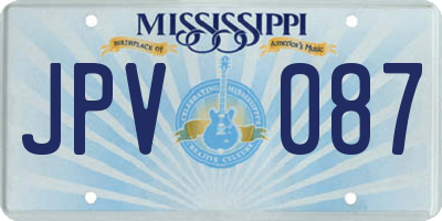 MS license plate JPV087