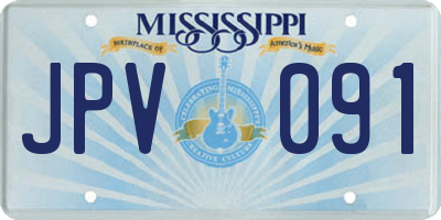 MS license plate JPV091