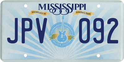MS license plate JPV092