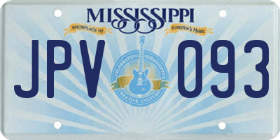 MS license plate JPV093