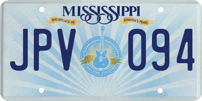 MS license plate JPV094