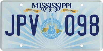 MS license plate JPV098
