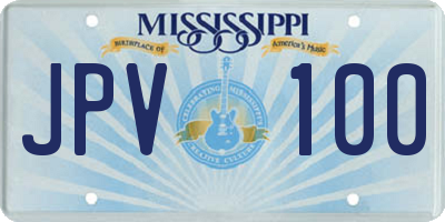 MS license plate JPV100
