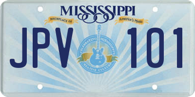 MS license plate JPV101