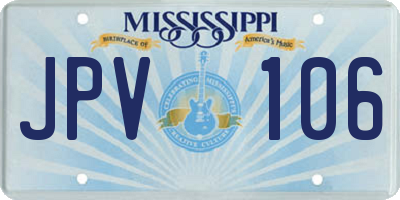 MS license plate JPV106