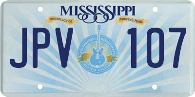 MS license plate JPV107