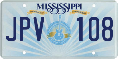 MS license plate JPV108