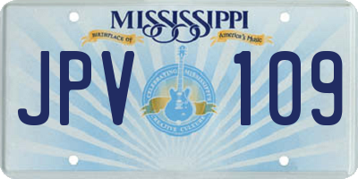 MS license plate JPV109