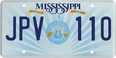 MS license plate JPV110