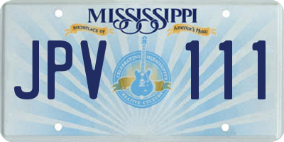 MS license plate JPV111