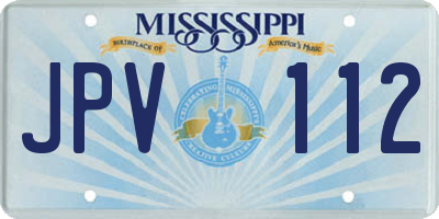 MS license plate JPV112