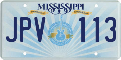 MS license plate JPV113