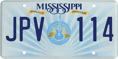 MS license plate JPV114