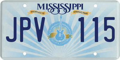 MS license plate JPV115