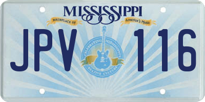MS license plate JPV116