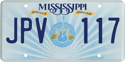 MS license plate JPV117
