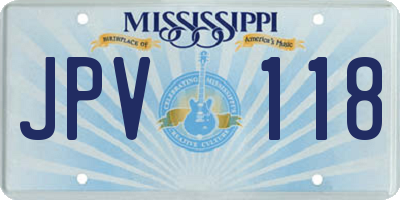 MS license plate JPV118