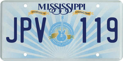 MS license plate JPV119
