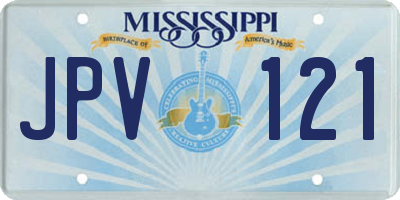 MS license plate JPV121