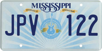 MS license plate JPV122