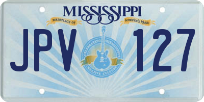 MS license plate JPV127