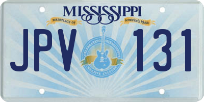 MS license plate JPV131