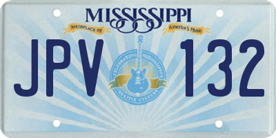 MS license plate JPV132