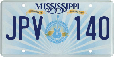 MS license plate JPV140