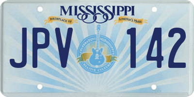 MS license plate JPV142