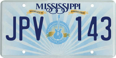 MS license plate JPV143