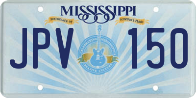 MS license plate JPV150
