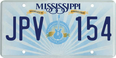 MS license plate JPV154