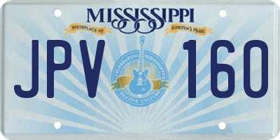 MS license plate JPV160
