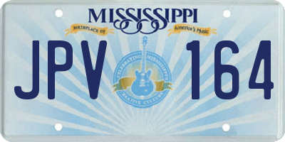 MS license plate JPV164