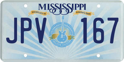 MS license plate JPV167
