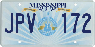 MS license plate JPV172