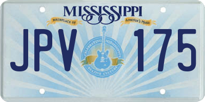 MS license plate JPV175