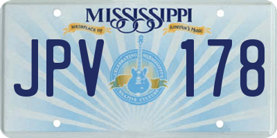 MS license plate JPV178