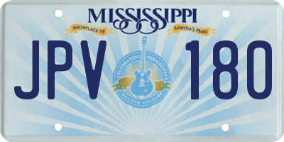 MS license plate JPV180