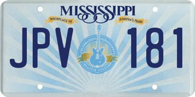 MS license plate JPV181