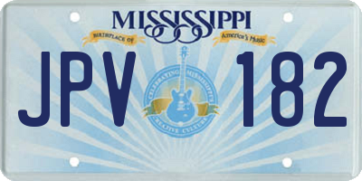 MS license plate JPV182