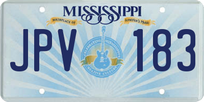 MS license plate JPV183