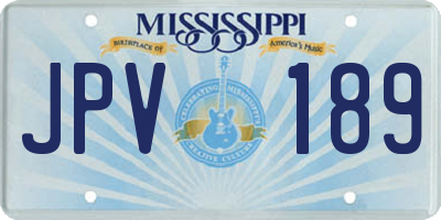 MS license plate JPV189