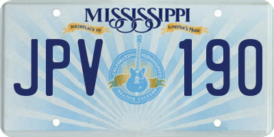 MS license plate JPV190